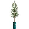 Artificial Tree in Almond Blossom Tree Pattern Planter, Fake Olive Silk Tree for Indoor and Outdoor Home Decoration - 68" Overall Tall (Plant Pot Plus Tree) view 2