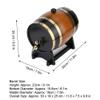 3L Whiskey Barrel Dispenser Large Capacity Oak Wood Aging Barrels Retro Red Wine Barrel Bucket Keg Storage Container with Bracket Faucet,for Wine Brandy Whiskey Tequila(11.8 x 7.5 x 9.8 inch) view 2