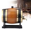 3L Whiskey Barrel Dispenser Large Capacity Oak Wood Aging Barrels Retro Red Wine Barrel Bucket Keg Storage Container with Bracket Faucet,for Wine Brandy Whiskey Tequila(11.8 x 7.5 x 9.8 inch) view 3
