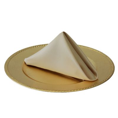 20 Inch Square Lamour Satin Napkins (Pack of 10),Restaurant Quality (Champagne)