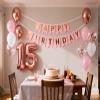 15th Birthday Party Balloons Decorations Rose Gold for Girls, 15th Birthday Banner Number 15 Birthday Foil Balloons Confetti Balloons for Girls Her Daughter 15 Year Old Birthday Supplies(15th) view 3