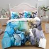 Albideyaa Light Blue Marble Duvet Cover Bedding Set Queen Size Abstract Art Gold Glitter Marbling Comforter Cover Set Home Decoration Kids Adult Quilt Cover Set with 2Pillowcase view 4