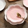 Dessert Plate Dinner Plates Set of 3, 9.84in Ceramic Dish Set for Steak Salad Pasta Appetizer Plate and Dessert Microwave Oven and Dishwasher Safe Dinnerware Set(Pink) Serving Plate ( Color : Gold ) view 4