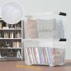 Qqbine 70 Quart Large Clear Storage Bins, Plastic Storage Box with Lids and Wheels, 4 Packs view 4