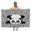 Kazynee Lovely Cartoon Panda Beach Towel,Cute Forest Animal Panda Microfiber Beach Towel, Extra Large Adult Beach Towel. view 1