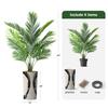 Artificial Tree in Black White Wood Tree Rings Pattern Planter, Fake Areca Tropical Palm Silk Tree for Indoor and Outdoor Home Decoration - 66" Overall Tall (Plant Pot Plus Tree) view 3