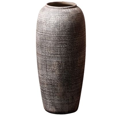 Vintage Vase Ceramic Dried Flower Arrangement Container Clay Pot Ornaments Floor-to-Ceiling Porch Large Vase Decorative (Size : 28x50x16cm)
