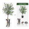 Artificial Tree in Black White Wood Tree Rings Pattern Planter, Fake Eucalyptus Silk Tree for Indoor and Outdoor Home Decoration - 66" Overall Tall (Plant Pot Plus Tree) view 3
