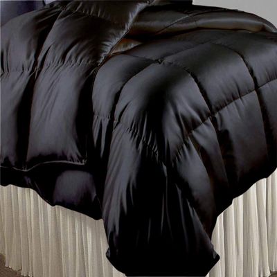 RIANBHI Twin Comforter Set Silk Satin Black 600 GSM Bed in a Bag Twin Size Comforter Set (Comforter + 2 Pillowcases) Comforter for Twin Size Bed