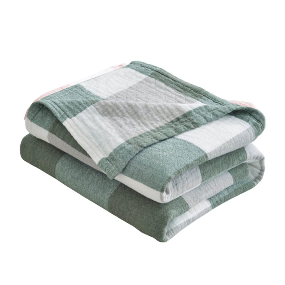 JUSHZ Blanket Cover Blankets Throw Women Mens for Bed Adult Scarf Double Single for Sofa Winter Towel Quilt Thin Section Summer Gauze Office NapGift (Green,200x230cm)
