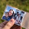 TINGKU Personalized Photo Album Keychain Custom Mini Leather Photo Book with 12 Pictures, Picture Keychain Keepsake Gift for Couples, Mom, Dad White view 3