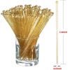 100 Pieces of Clear and Gold Glitter Swizzle Sticks - 7in Ball Head Stirrer for Cocktails, Coffee, and Cake Pops - Disposable Plastic Crystal Round Top StirrersQ view 2