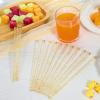 100 Pieces of Clear and Gold Glitter Swizzle Sticks - 7in Ball Head Stirrer for Cocktails, Coffee, and Cake Pops - Disposable Plastic Crystal Round Top StirrersQ view 3