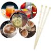 100 Pieces of Clear and Gold Glitter Swizzle Sticks - 7in Ball Head Stirrer for Cocktails, Coffee, and Cake Pops - Disposable Plastic Crystal Round Top StirrersQ view 4