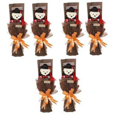 Abaodam 6 Pcs Bear Bouquet Bear Flower Bouquet Graduation Decoration Foam Small Coffee Graduation Flower