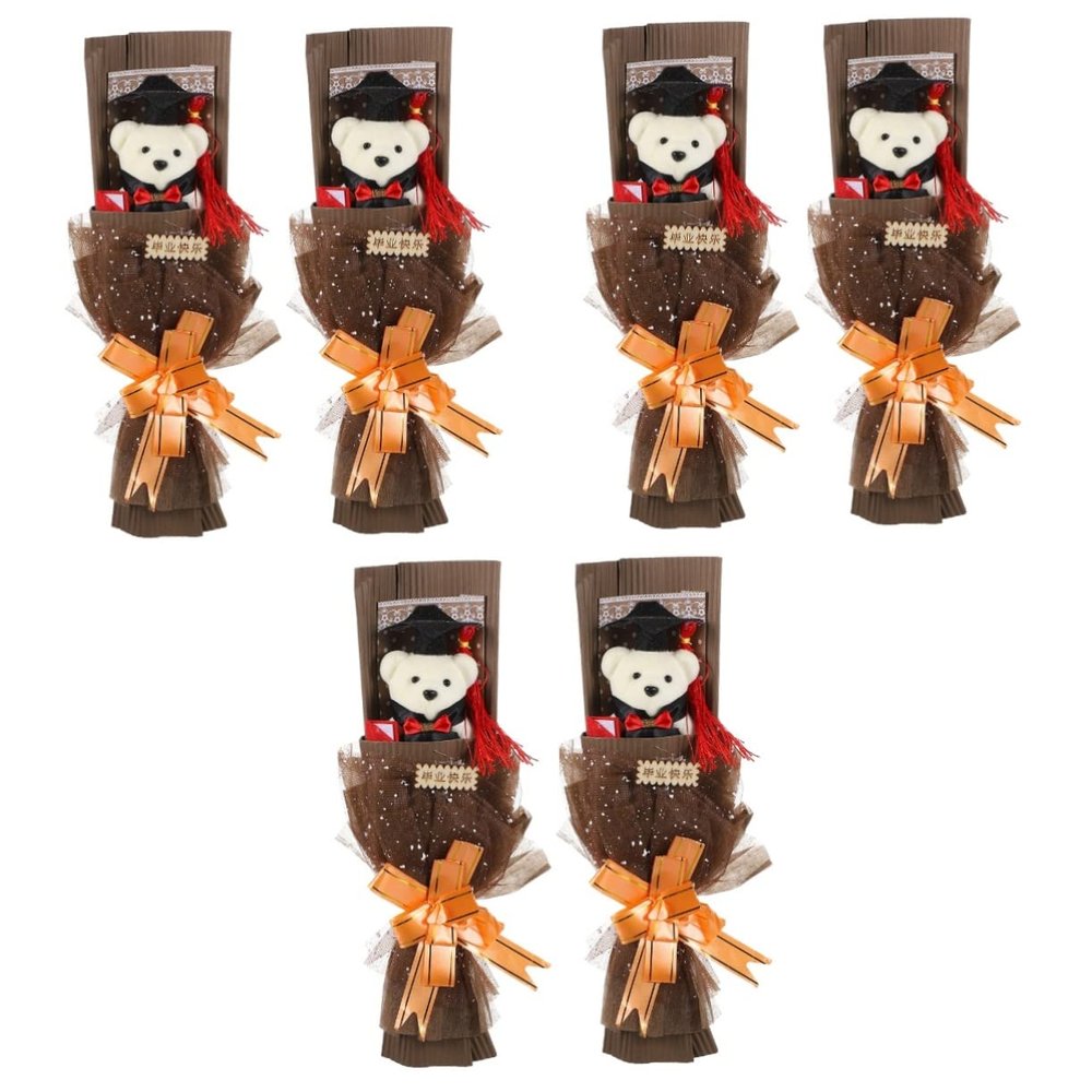 Abaodam 6 Pcs Bear Bouquet Bear Flower Bouquet Graduation Decoration Foam Small Coffee Graduation Flower