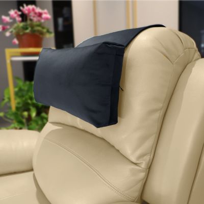 AmazeCov Headrest Pillow with Pearl Cotton Filling - Non-Slip Headrest Cushion for Recliners, Sofas and Loveseats (Black)