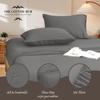 Split-King Size 5-Piece Sheet Set 1000 Thread Count Authentic Combed Cotton Bed Sheets fits up to 7-9 inch Deep Pocket (Stripe, Grey) view 3