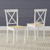 Glenwillow Home X-Back Solid Wood Dining Chairs in White/Natural (Set of 2) view 1