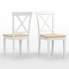 Glenwillow Home X-Back Solid Wood Dining Chairs in White/Natural (Set of 2) view 3