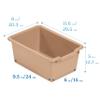 ECR4Kids Scoop Front Storage Bin, Multipurpose Organization, Sand, 5-Piece view 2