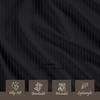 King Size 6-Piece Sheet Set 1000 Thread Count Authentic Combed Cotton Bed Sheets fits up to 7-9 inch Deep Pocket (Stripe, Black) view 4