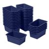 ECR4Kids Scoop Front Storage Bin, Multipurpose Organization, Navy, 30-Piece view 1