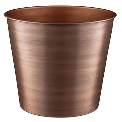 Monarch Abode Metal Bathroom Trash Can Waste Basket for Bedroom, Office Desk, & Dorm, Handcrafted, Durable Decorative Antique Copper Small Trash Can Bathroom Garbage Bin Wastebasket
