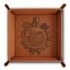 Bella Busta- 35 Years Anniversary- Traditional Coral 35th Wedding Anniversary-Engraved Leather Tray with Corals Design and 35 Years with a Detailed Breakdown (9x9 (Tray Rawhide)) view 1