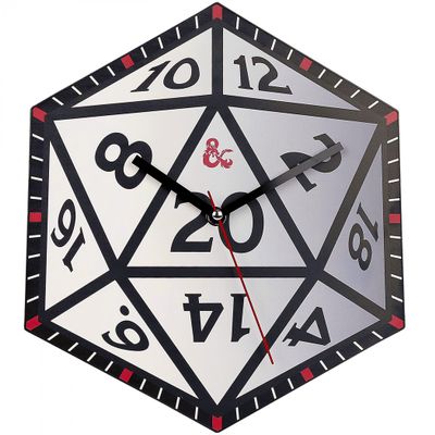 Accutime Dungeons & Dragons D20 Dice 12 Inch Metal Wall Clock
