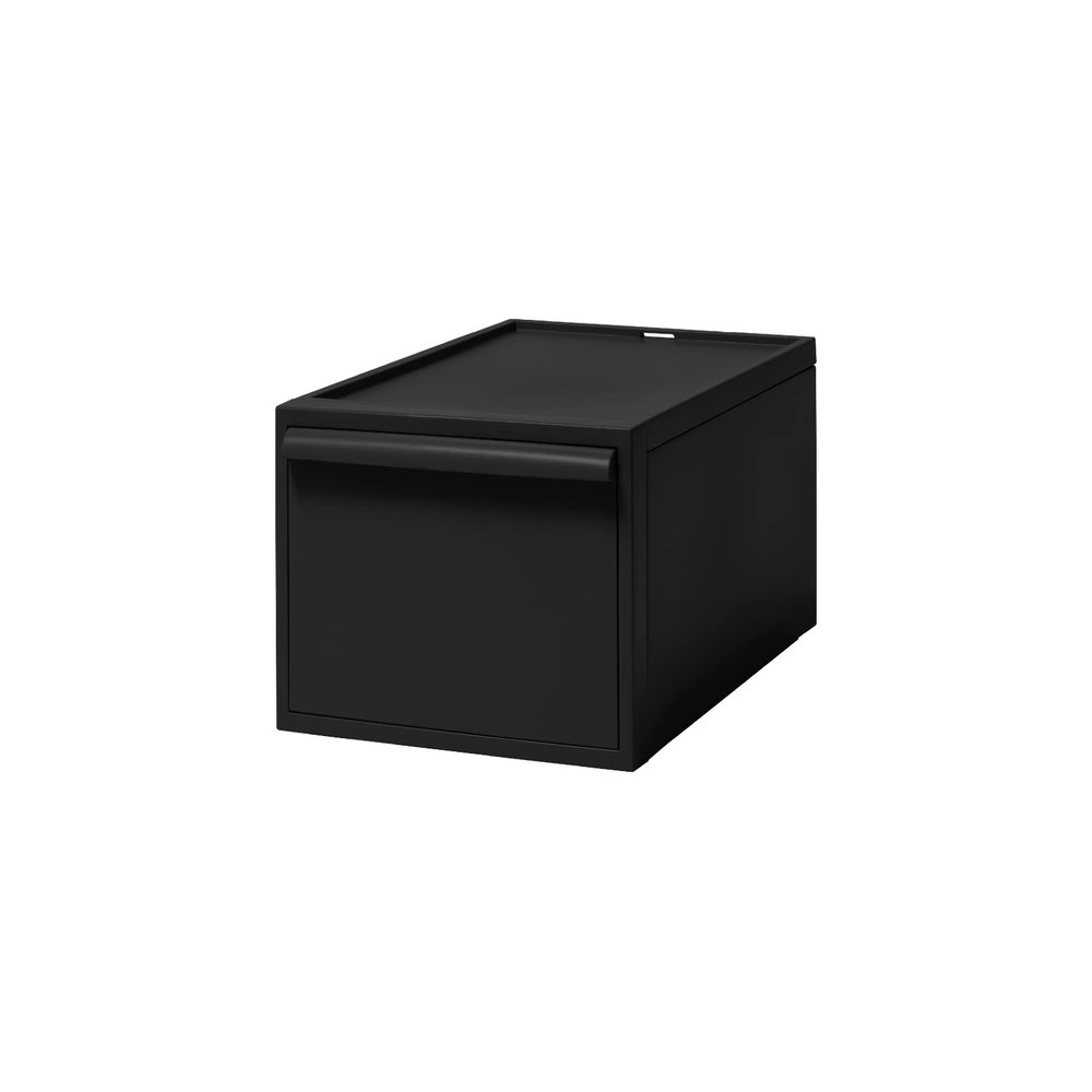 LIKE-IT Storage Box, Closet System, Drawer, M, Width 12.6 x Depth 20.5 x Height 8.5 inches (32 x 52 x 21.5 cm), All Black, CS-D2, Depth 20.5 inches (52 cm), Perfect for Closet Storage