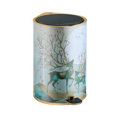 DYPASA Garbage Can 8L Exquisite and Durable Foot-Operated Trash Can Retro Style Home Living Room Bedroom Stainless Steel Garbage Can Trash Bin (Color : 1)