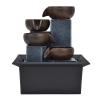 AFGZQ Desktop Water Fountain Ornament Feng Shui Plastic Tabletop Rockery Fountain Crafts Indoor Home Room Decoration with LED Light view 1