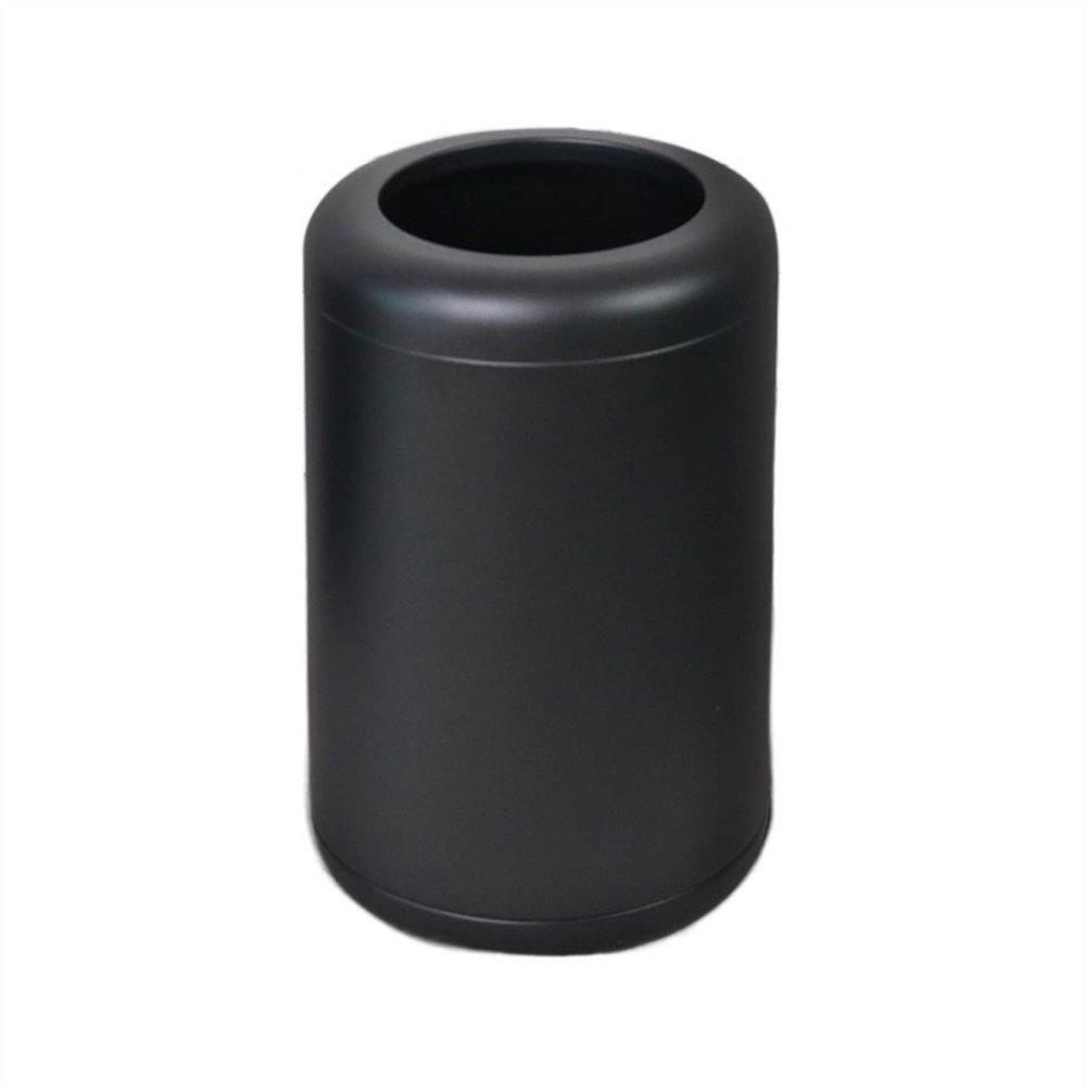 Kitchens Trash Can 10L Large-Capacity Stainless Steel Trash Can Household Living Room Double-Layer Uncovered Garbage Can Bedroom Kitchen Commercial Trash Can Home Office - Holds Waste (Color : Black