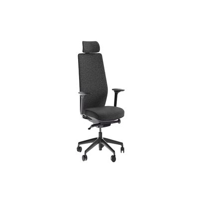 BDI Furniture Coda Task Chair - Black Frame - Grey Fabric - Black Base