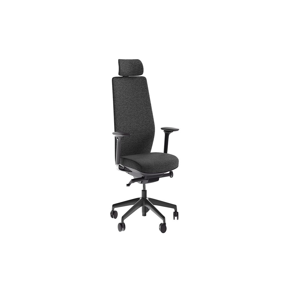BDI Furniture Coda Task Chair - Black Frame - Grey Fabric - Black Base