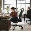 BDI Furniture Coda Task Chair - Black Frame - Grey Fabric - Black Base view 2