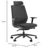 BDI Furniture Coda Task Chair - Black Frame - Grey Fabric - Black Base view 3