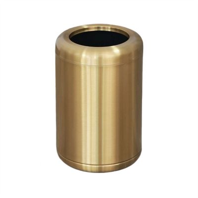 Kitchens Trash Can 10L Large-Capacity Stainless Steel Trash Can Household Living Room Double-Layer Uncovered Garbage Can Bedroom Kitchen Commercial Trash Can Home Office - Holds Waste (Color : Gold)