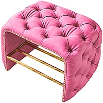 Luxury Entrance Bench, Leather Shoe Storage Padded Shoe Bench, Modern Shoe Rack Bench Furniture Decor,Pink,60X40X46Cm(24X16X18Inch)