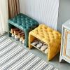 Luxury Entrance Bench, Leather Shoe Storage Padded Shoe Bench, Modern Shoe Rack Bench Furniture Decor,Pink,60X40X46Cm(24X16X18Inch) view 2