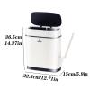 CANMNT Trash Can 14 Liter Trash Can Plastic Slim Garbage Container Bin with Press Top Lid for White Waste Basket for Kitchen Bathroom Living Room Trash Can Wastebasket view 2
