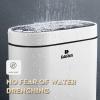 CANMNT Trash Can 14 Liter Trash Can Plastic Slim Garbage Container Bin with Press Top Lid for White Waste Basket for Kitchen Bathroom Living Room Trash Can Wastebasket view 3