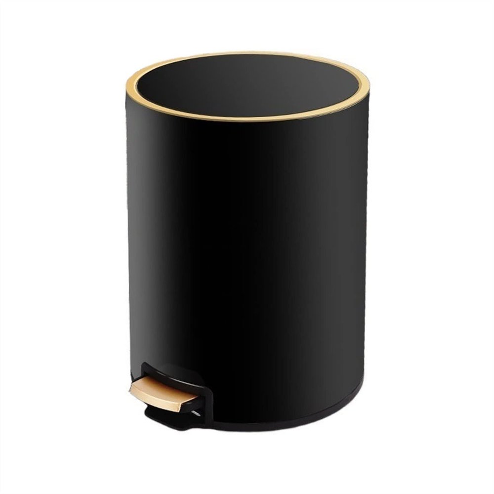 DYPASA Garbage Can Home Foot-Operated Stainless Steel Trash Can with Lid Living Room Kitchen Office Trash Storage Bin, 6L/12L Trash Bin (Color : Black, Size : 12L)
