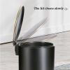 DYPASA Garbage Can Home Foot-Operated Stainless Steel Trash Can with Lid Living Room Kitchen Office Trash Storage Bin, 6L/12L Trash Bin (Color : Black, Size : 12L) view 4
