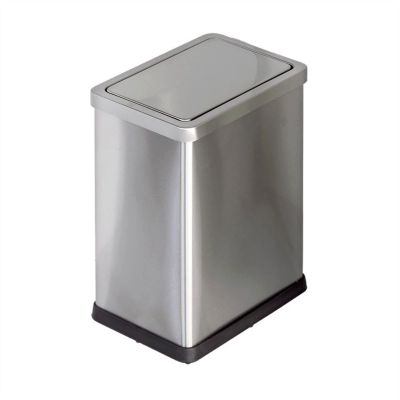 CRAGCO Kitchens Trash Can 10L/15L Stainless Steel Trash Can with Lid Simple Shake Lid Garbage Storage Bucket Toilet Bedroom Office Waste Paper Basket Home Office - Holds Waste (Size : 10L)