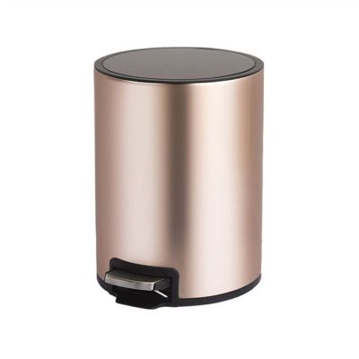 DYPASA Garbage Can 8L Foot-Operated Trash Can with Lid Large Capacity Stainless Steel Trash Can for Living Room Toilet Kitchen Trash Bin (Color : Gold)