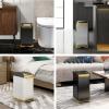DYPASA Garbage Can Stainless Steel Trash Can Large-Capacity Foot-Operated Trash Can Garbage Storage Basket with Silent Opening Lid, 12L Trash Bin (Color : Gold) view 3