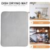 UPKOCH Kitchen Drying Mat Multi-function Microfiber Water Absorbent Pad for Quick Drying Dishes Utensils and Soaps - and Easy to Clean Grey view 2