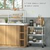 YYkokocat Wire Shelving 32" H x 23W x 13D Storage Shelf with Wheels Adjustable 3 Tier Metal Shelves Unit for Small Places Kitchen Storage Rack Shelf Organizer, 450Lbs Capacity, Chrome view 2